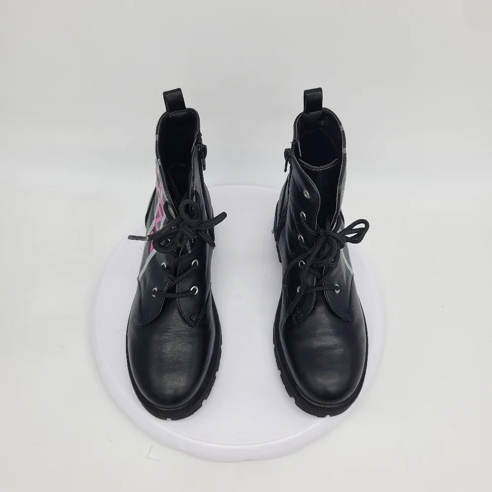 Dkny Shoe Youth 2 Big Girls Stassi Stripe Boots Black Pink